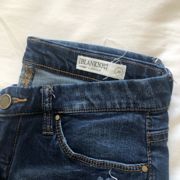 BLANKNYC Dark Blue Distressed Skinny Jean - Picture 3 of 3